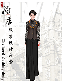 時(shí)尚西餐服務(wù)員制服設(shè)計(jì)圖1399