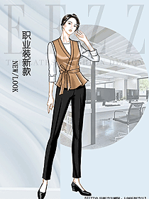 女職業裝馬夾款制服設計圖368