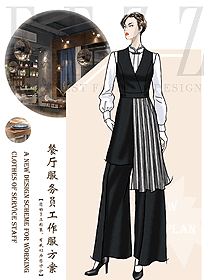 新款特色餐廳服務(wù)員制服設(shè)計圖508