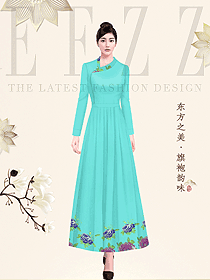 休閑度假酒店中餐廳迎賓服務(wù)員服裝設(shè)計(jì)983