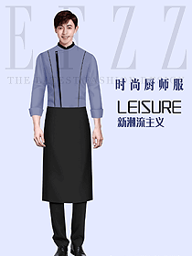 時尚男款西餐廚師制服設計圖618