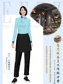 時尚西餐女服務員制服設計圖1458