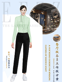時尚西餐廳服務生制服設計圖1463