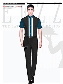 酒店服務員工作服男餐飲服務員制服設計