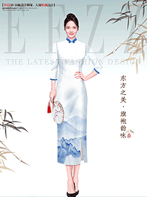 復合蕾絲中長款旗袍仙女裙清新文藝民國風旗袍制服