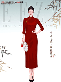 一襲紅色旗袍設計優雅又時尚,傳統東方女性無限魅力