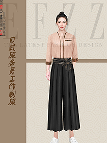 深圳韓國料理店服務(wù)員工制服定制設(shè)計(jì)圖