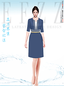 水區(qū)spa按摩美女技師工作服設(shè)計(jì)案例效果圖