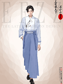 漢服男明制圓領(lǐng)袍白 繡花織鳥(niǎo)中國(guó)風(fēng)