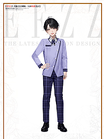 小學(xué)生校服秋冬美式套裝手繪服裝設(shè)計(jì)圖