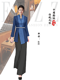酒店工作服夏裝服務生制服設計定制圖
