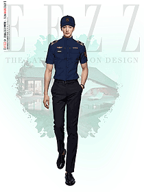 物業保安服藏藍色襯衣保安工作服定制設計圖