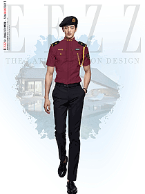 原創服裝設計短袖保安服款式效果圖