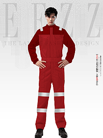 紅色款應(yīng)急救援服森林救災(zāi)防靜電耐磨工作服