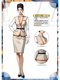 航空地勤前臺客服馬甲工作服手繪圖