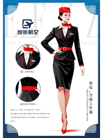 黑色高端職業套裝女秋冬空姐工作服定制