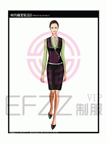 女職業(yè)裝襯衫馬夾設(shè)計(jì)圖246