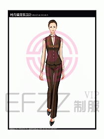 女職業(yè)裝襯衫馬夾設(shè)計(jì)圖257