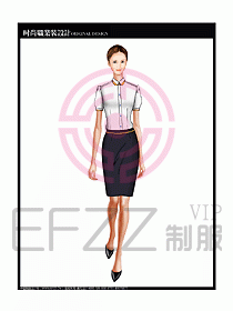女職業裝短袖襯衫設計圖227