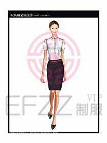 女職業裝短袖襯衫設計圖228