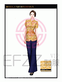 酒店服裝中餐服務(wù)員制服設(shè)計1398