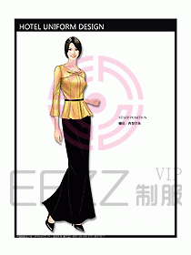 酒店西餐服務生制服設計圖721