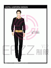 酒店西餐服務生制服設計圖754