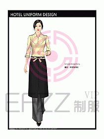 酒店西餐服務生制服設計圖757