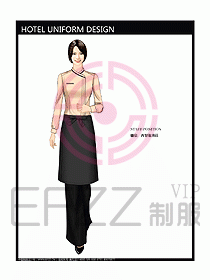 酒店西餐服務生制服設計圖769